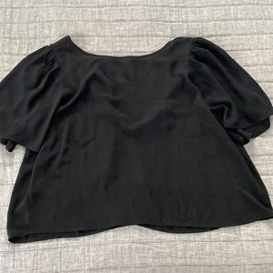 LOFT cropped high next open back bow sheer top